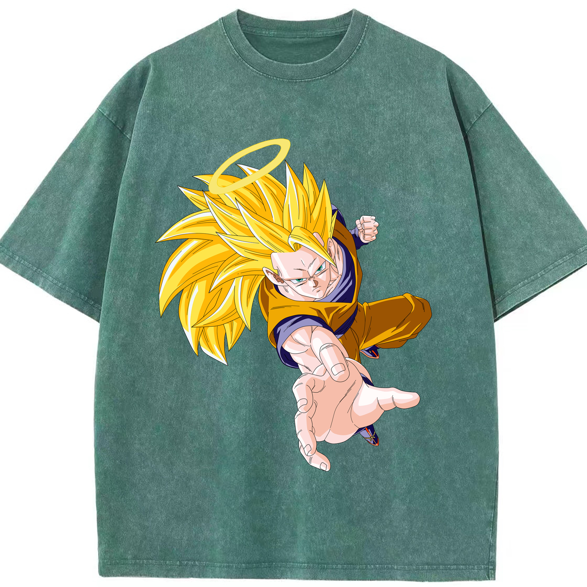 （画像用） ドラゴンボール 孫悟空（そん ごくう）Son Goku カカロット DRAGON BALL Kakarotto 綿100% ヴィンテージ風 半袖Tシャツ（フロントプリント）